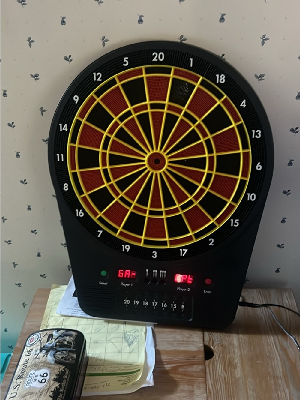 Electronic Dartboard Game - Black and Yellow